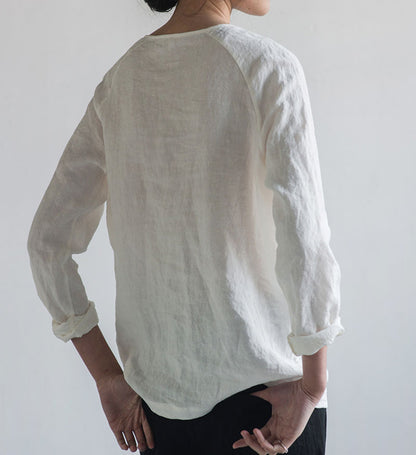 White Heavy Weight Washed Linen tee to0265 B30