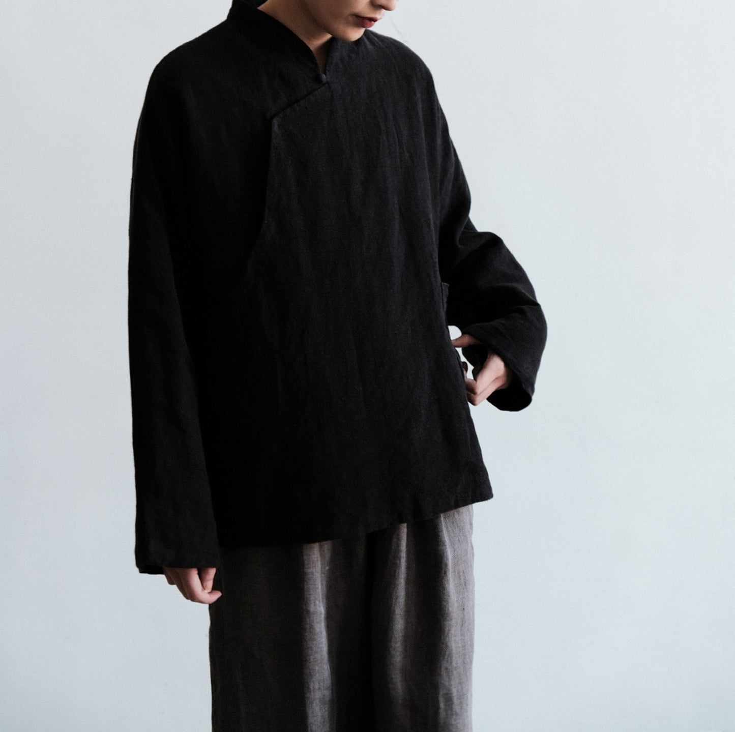 edoa Washed Linen Cotton Padding Jacket