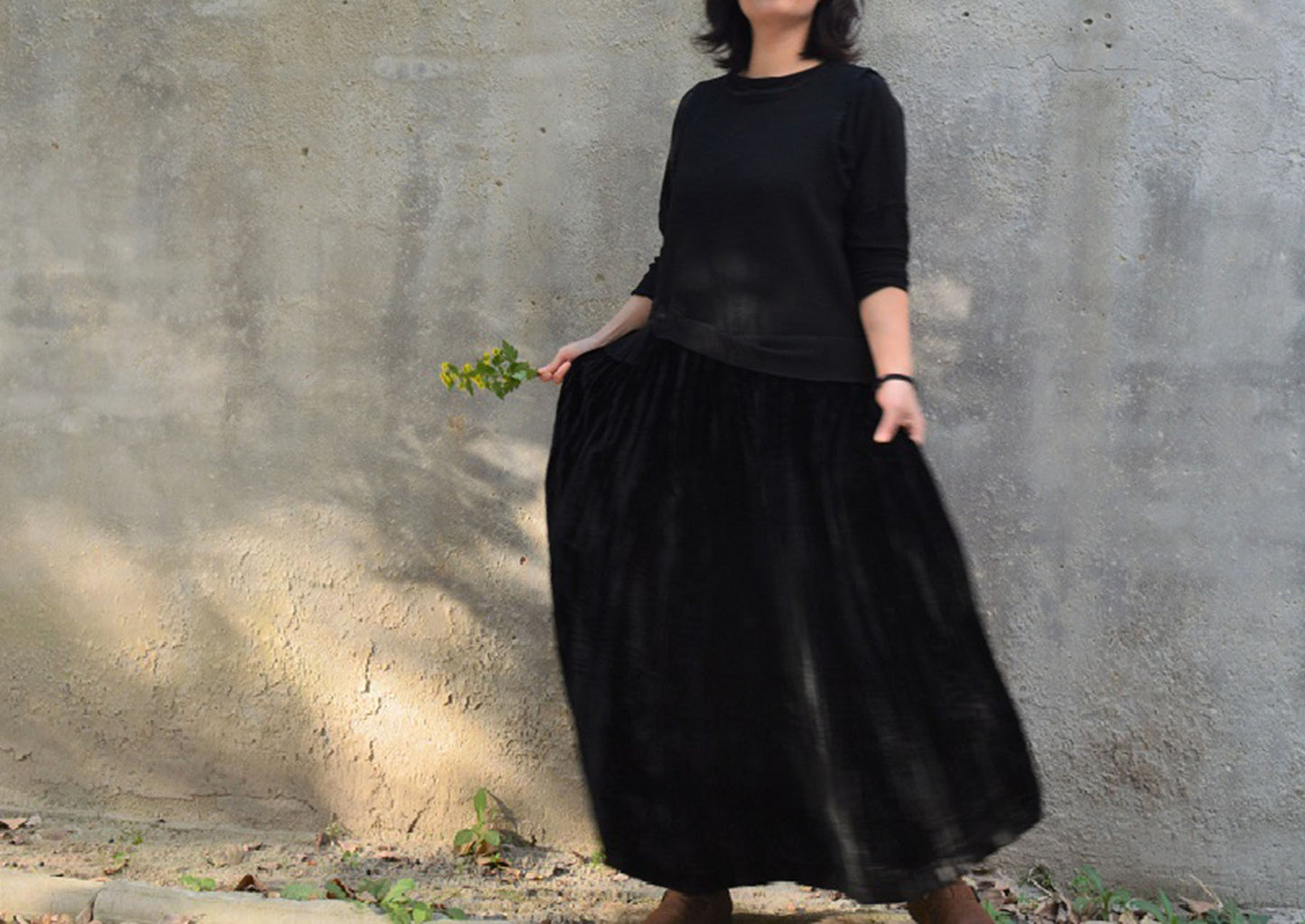 edoa Black Wool And Silk Tank Dress