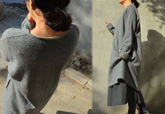 edoa Embroidered Wool Dress