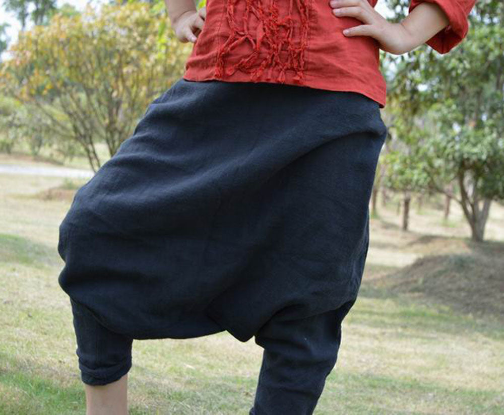 Ramie Cotton blend Drop Crotch Yoga Pants pa0106 231