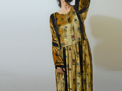 Silk Cotton Blend Velvet Dress dr0205 A436