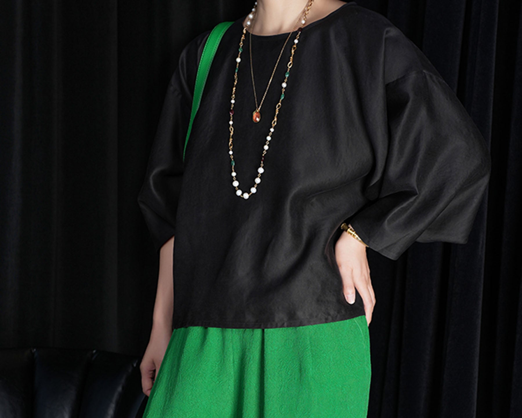 edoa Cracked Mud Silk Charmeuse Tee