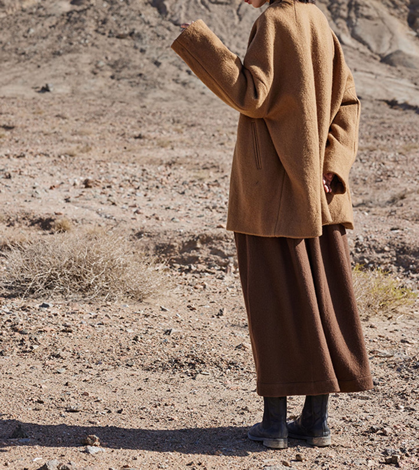 edoa Winter Boiled Wool Oversized Jacket