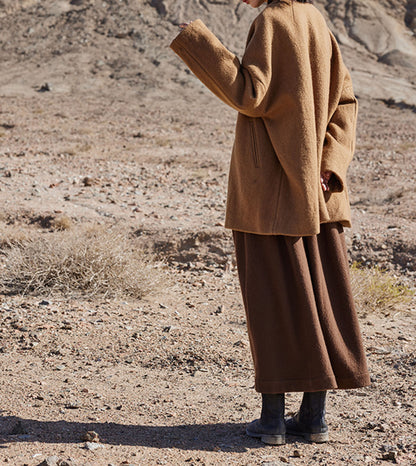 edoa Winter Boiled Wool Oversized Jacket