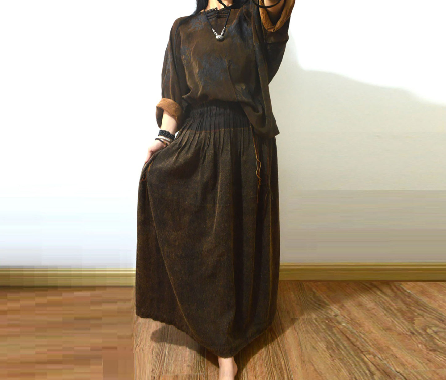 Mud Tussah Silk Skirt sk0036 X235