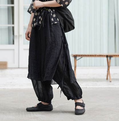 edoa Ramie Two Layer Lantern Pants 