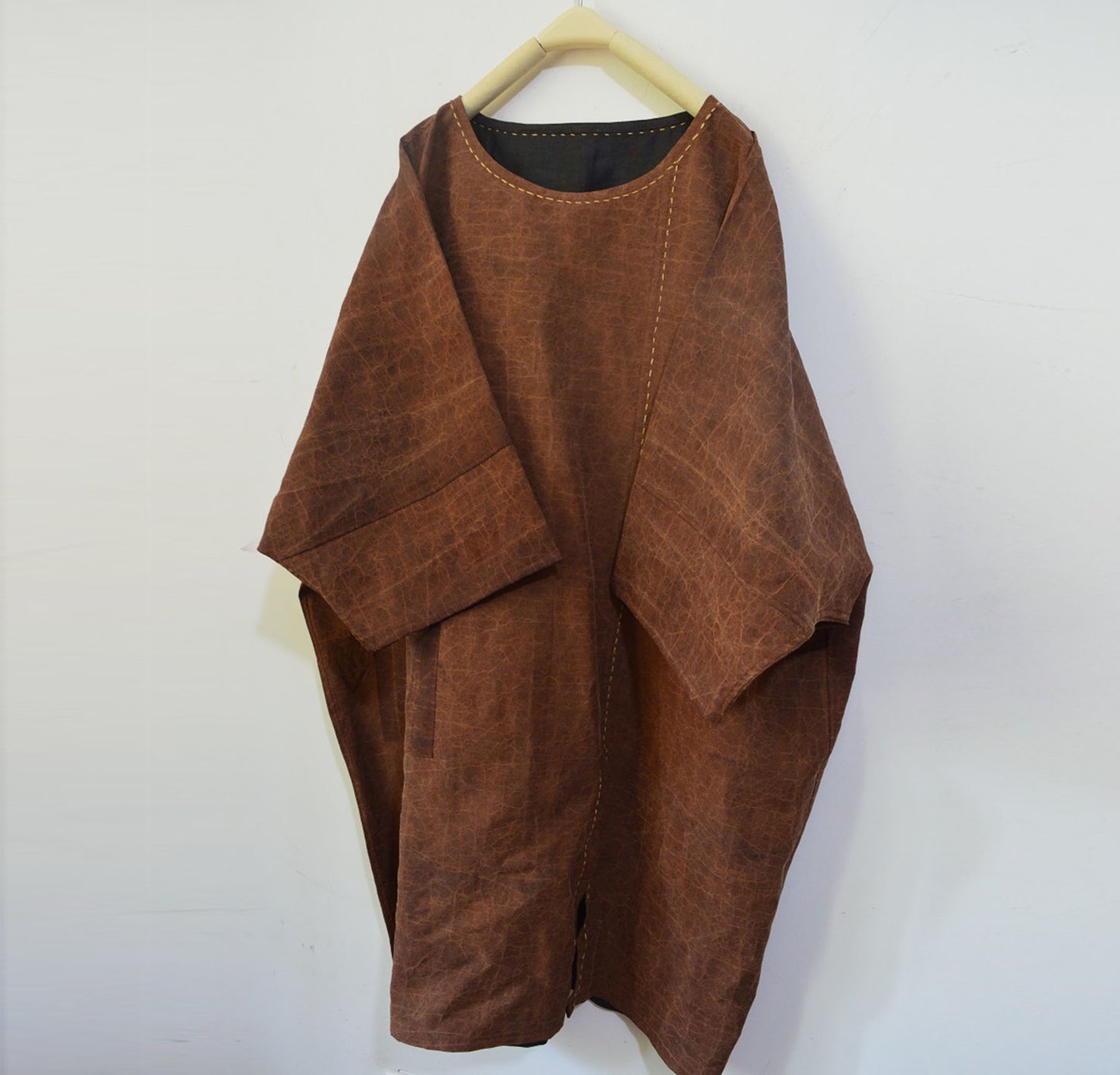 Reversible Cracked Mud Silk Tunic Top to0181 A538