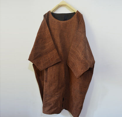 Reversible Cracked Mud Silk Tunic Top to0181 A538