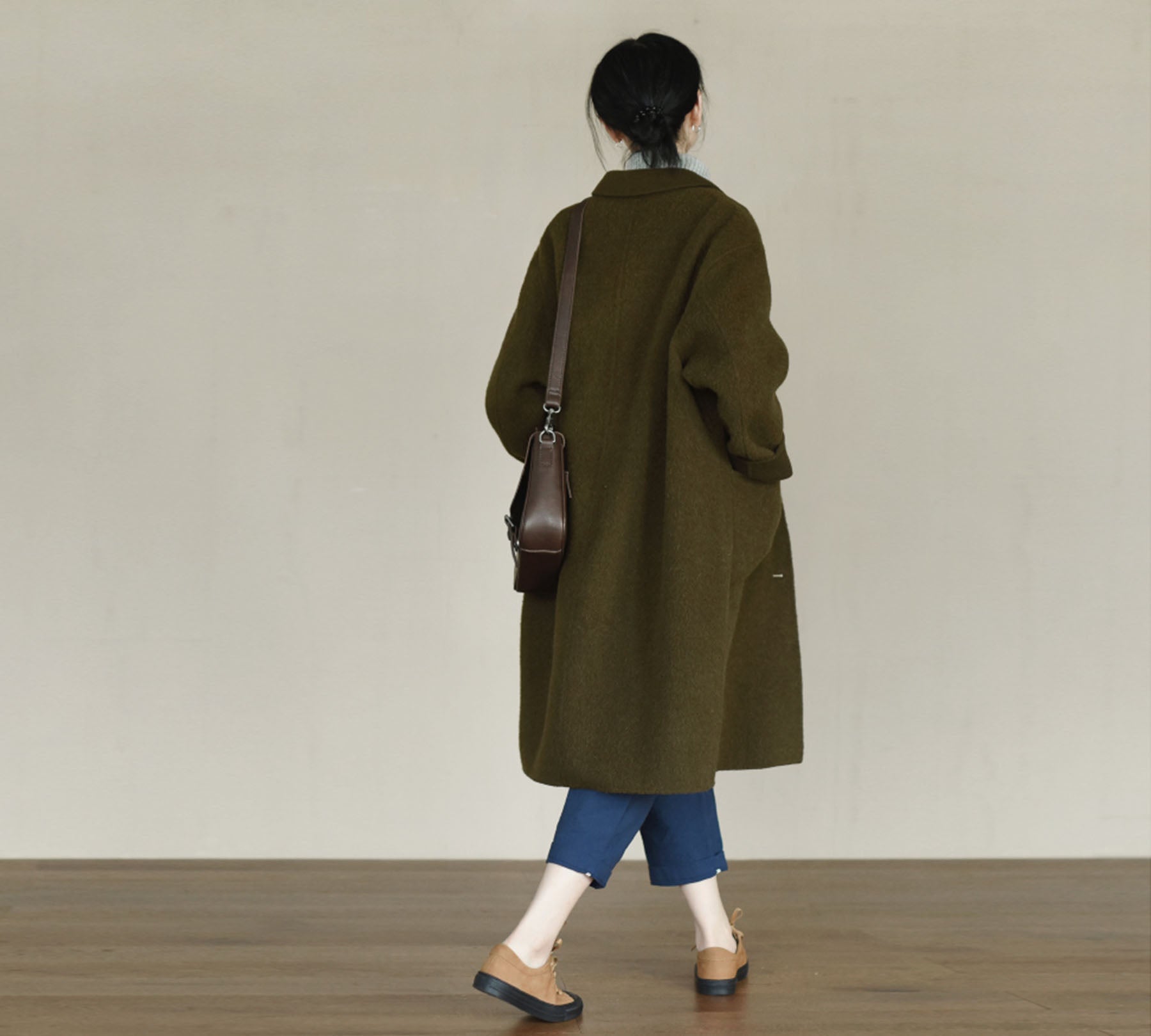 edoa Oversized Double Face Wool Coat 