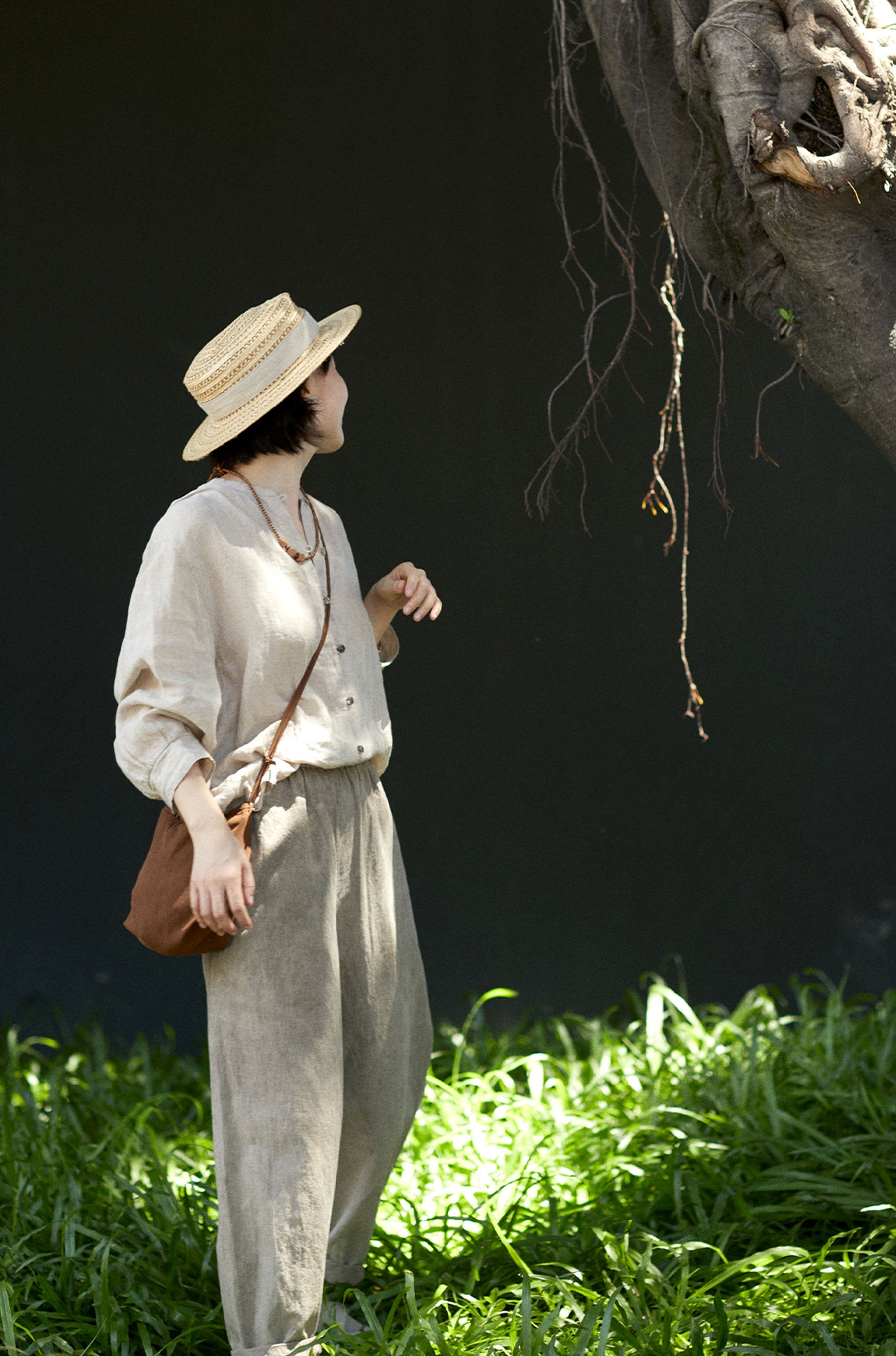 edoa High Count Flax Linen Blouse