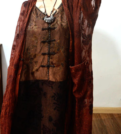 Two-tone Mud Silk Song Brocade Slip Dress dr0136 X284