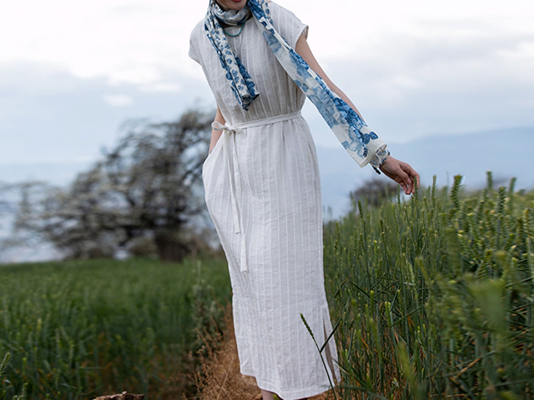 edoa Hand-pintucked Linen Dress 