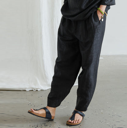 edoa Distressed Mud Silk Tapered Pants