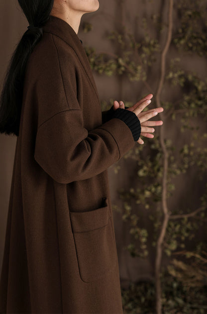 edoa Pure Wool Cardigan Coat