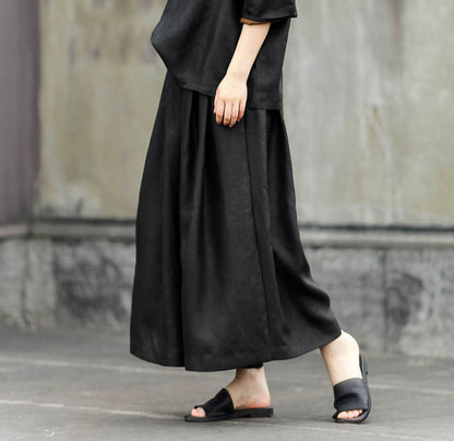 edoa Loose Fitting Mud Silk Charmeuse Pants