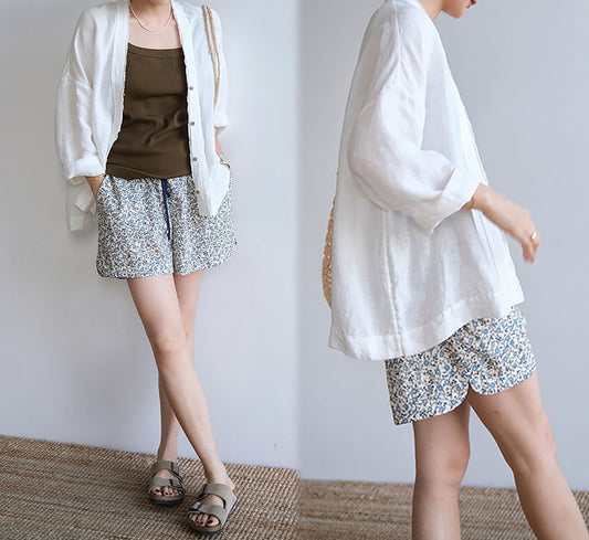 edoa Minimalist Linen Blazer 