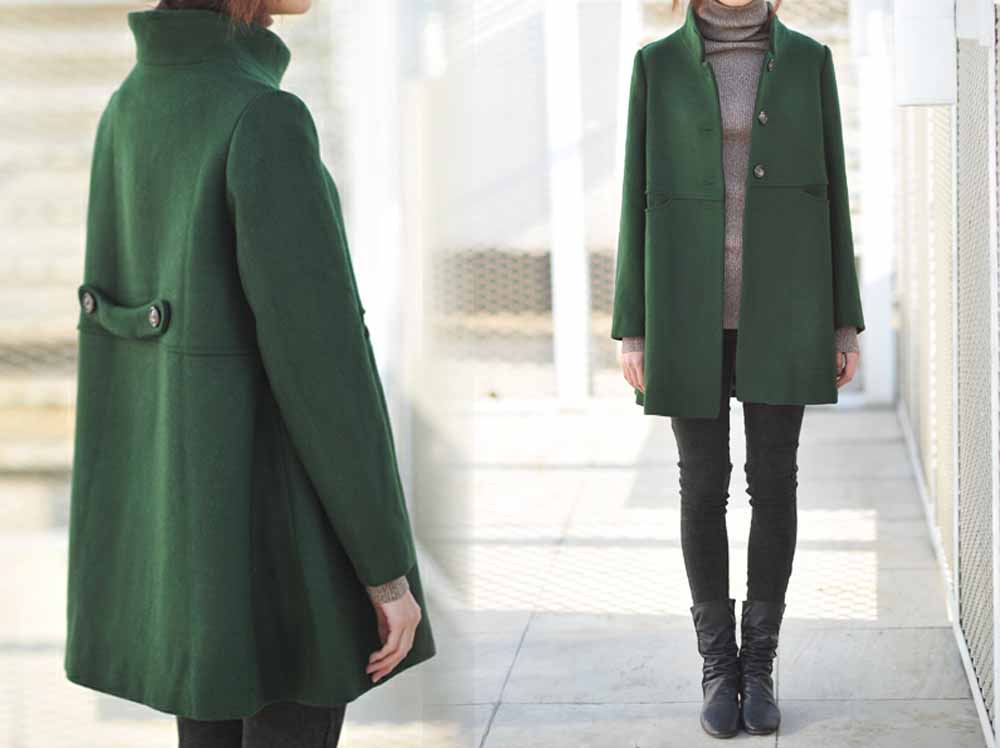 edoa Vintage A Line Wool Coat 