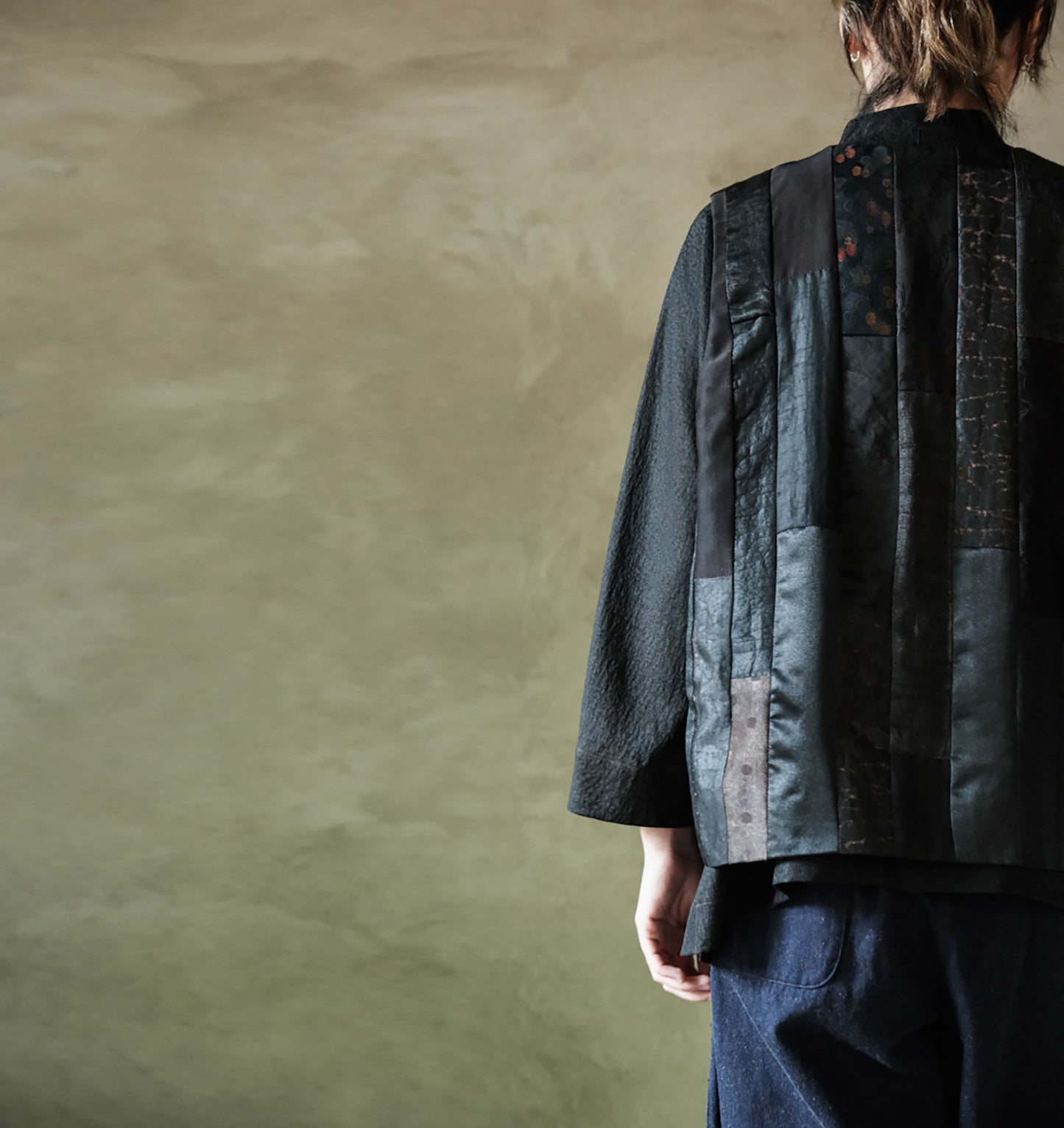 edoa Mud Silk Patchwork Vest 