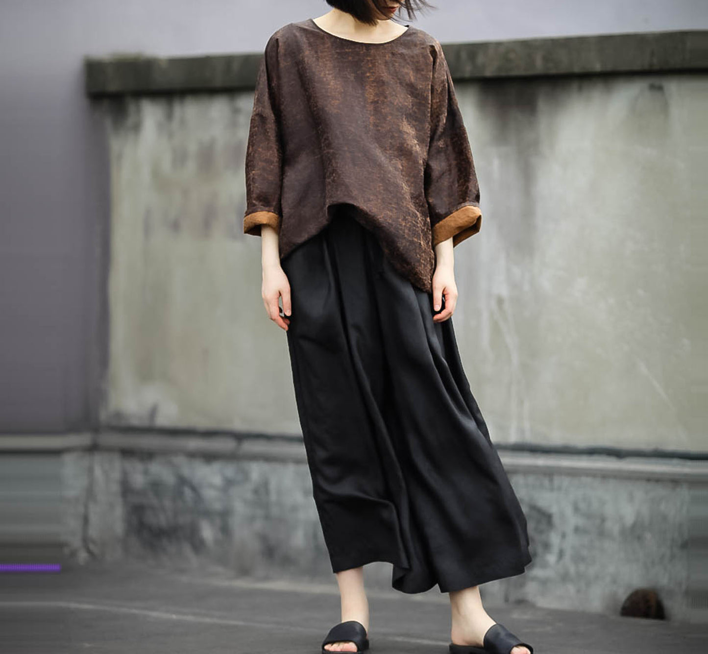 edoa Distressed Mud Silk Shirt 