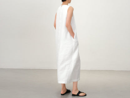 edoa Pink Linen Sleeveless Summer Dress