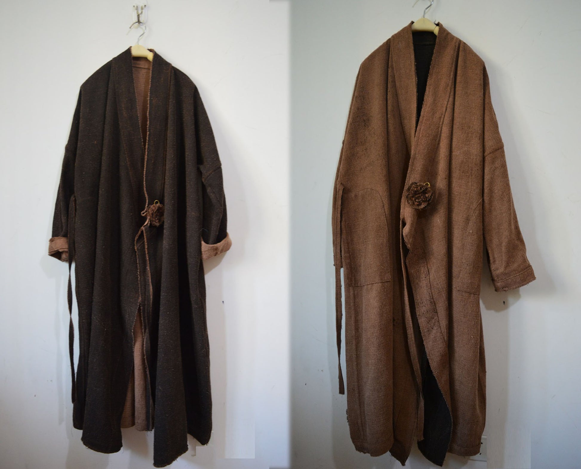 edoa Reversible Tussah Silk Wrap Coat