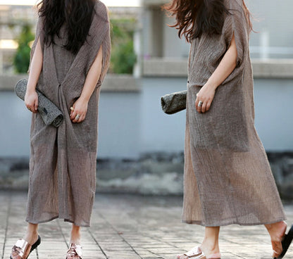 edoa Oversized Textured Linen Dress