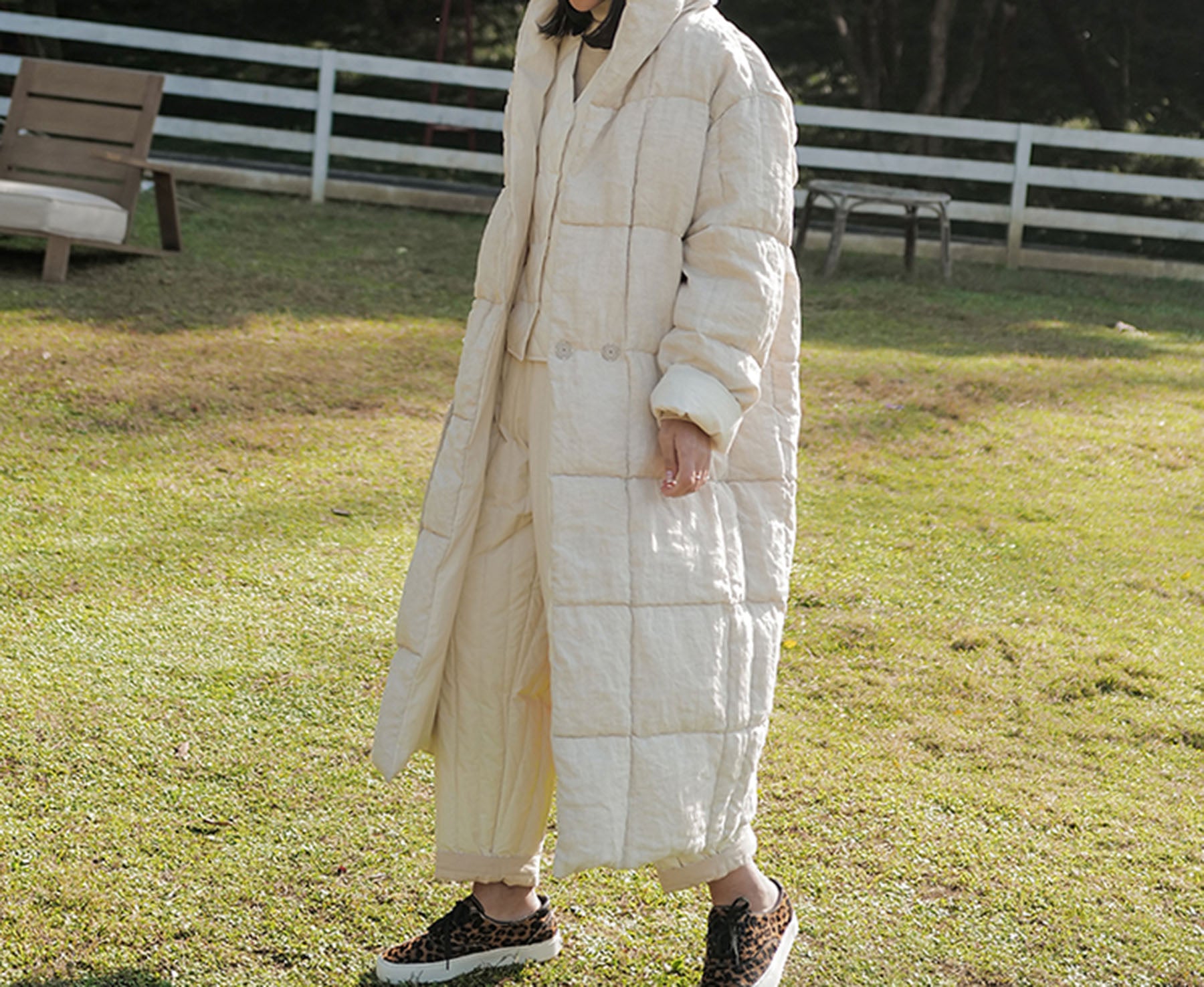 edoa Reversible Winter Linen Down Coat 