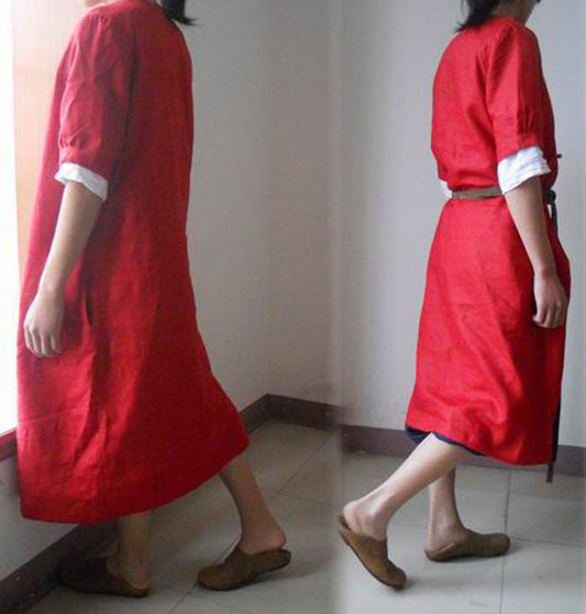 edoa Kimono Style Linen Blouse