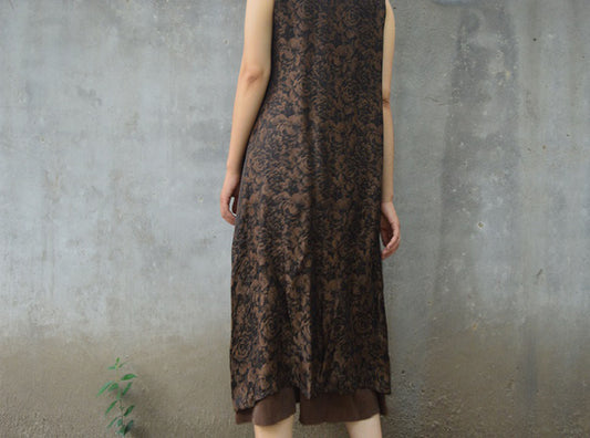 edoa Reversible Gambiered Canton Gauze Tank Dress 