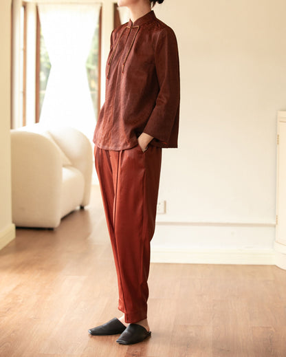 edoa Mud Silk Satin Pants