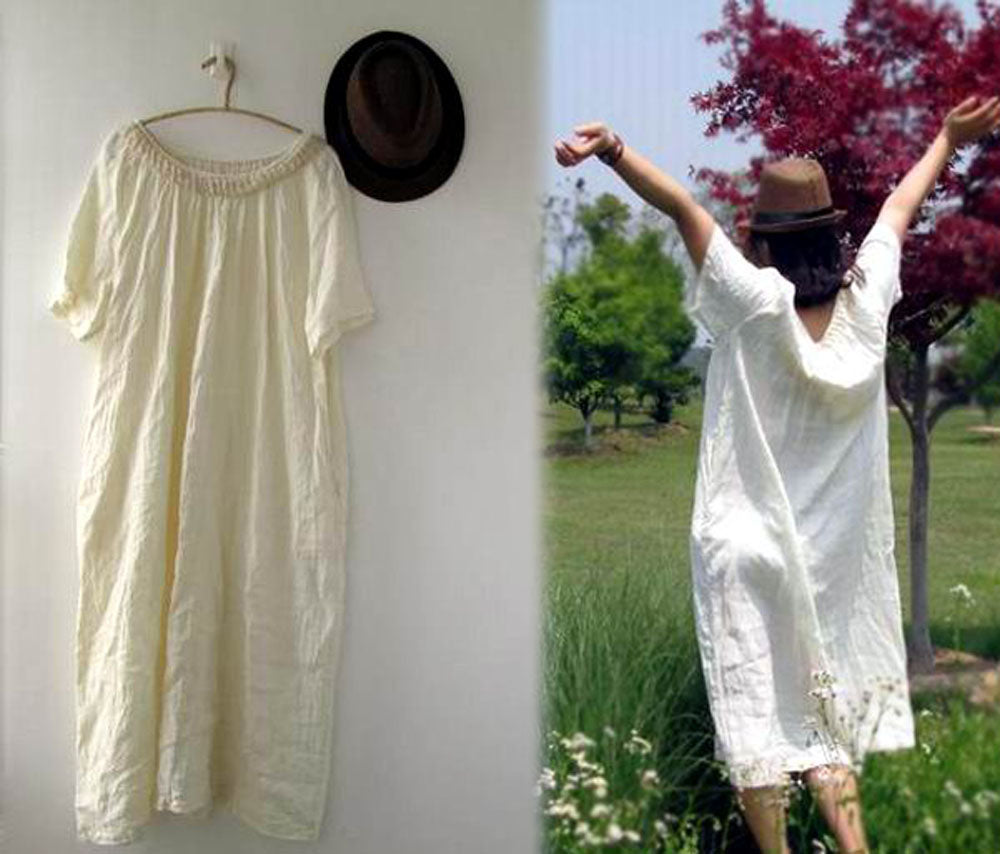 edoa Hand Crochet Maxi Ramie Tunic