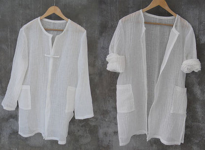 edoa Crinkled Ramie Summer Coat