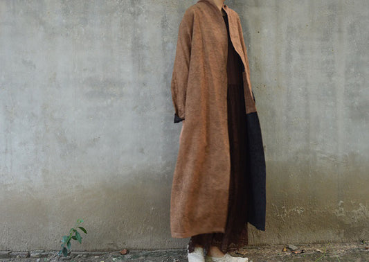 edoa Reversible Double Layer Mud Silk Linen blend Coat 