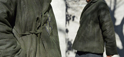 Winter Mud Tussah Silk Quilt Down Jacket ja0068 B08