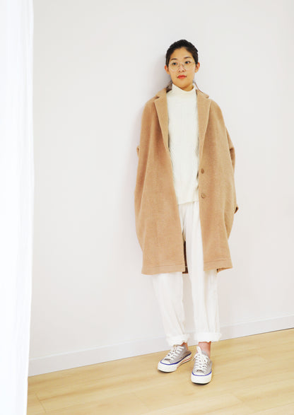 edoa Oversized Boiled Wool Cocoon Coat 