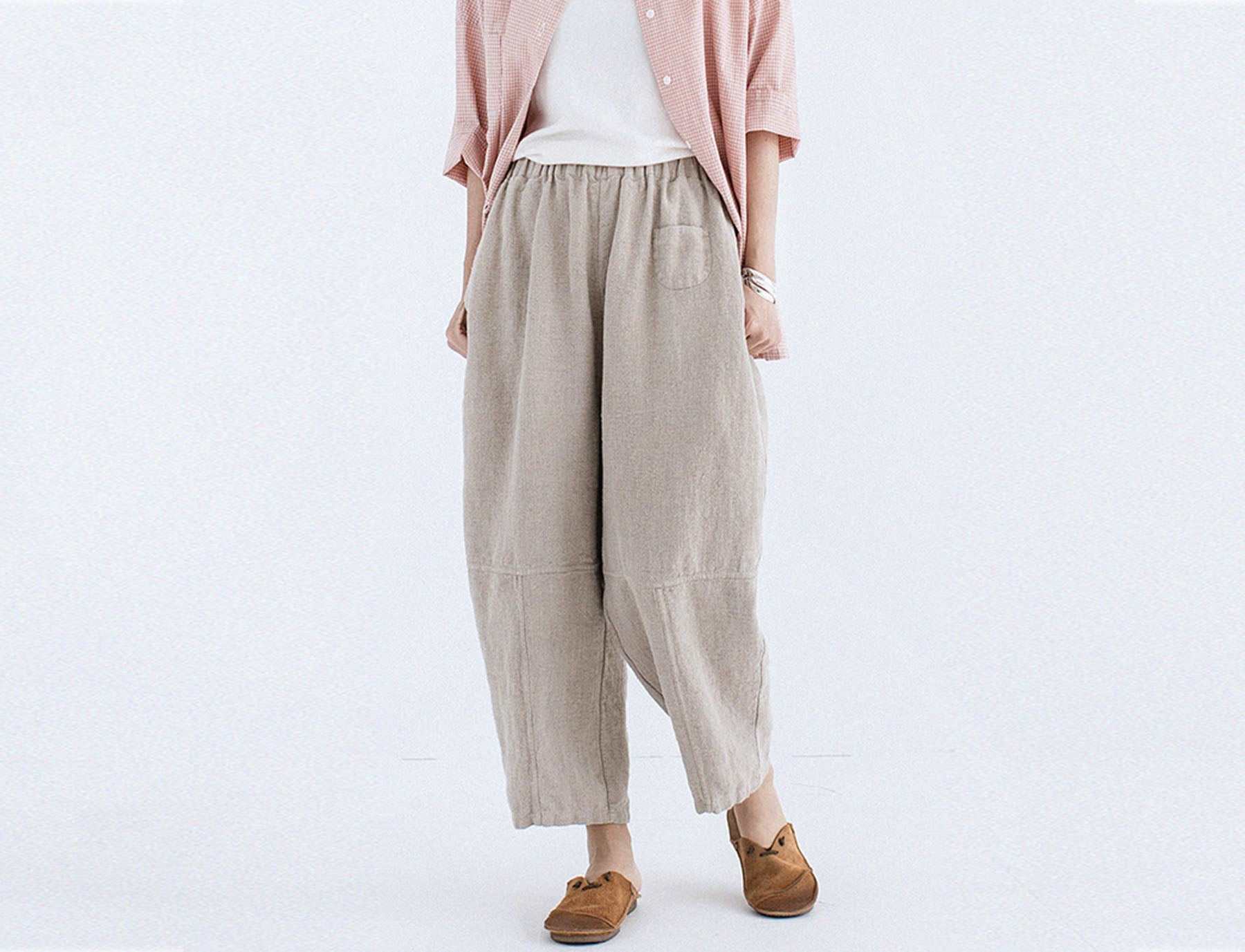 edoa Flax Linen Tapered Pants