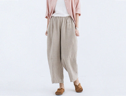 edoa Flax Linen Tapered Pants