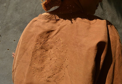 edoa Loose Fitting Reversible Mud Silk Top