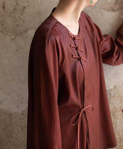 edoa Mud Silk Satin Blouse
