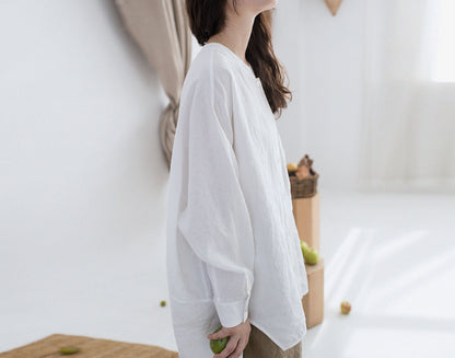 edoa High Count Washed Linen Artist Shirt