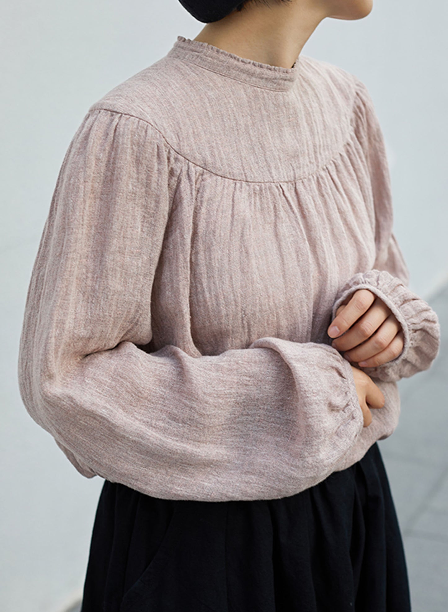edoa Yarn Dyed Linen blend Blouse