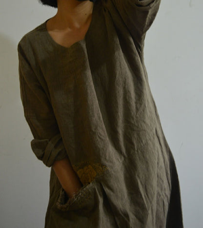 edoa Stone-washed Linen Dress 