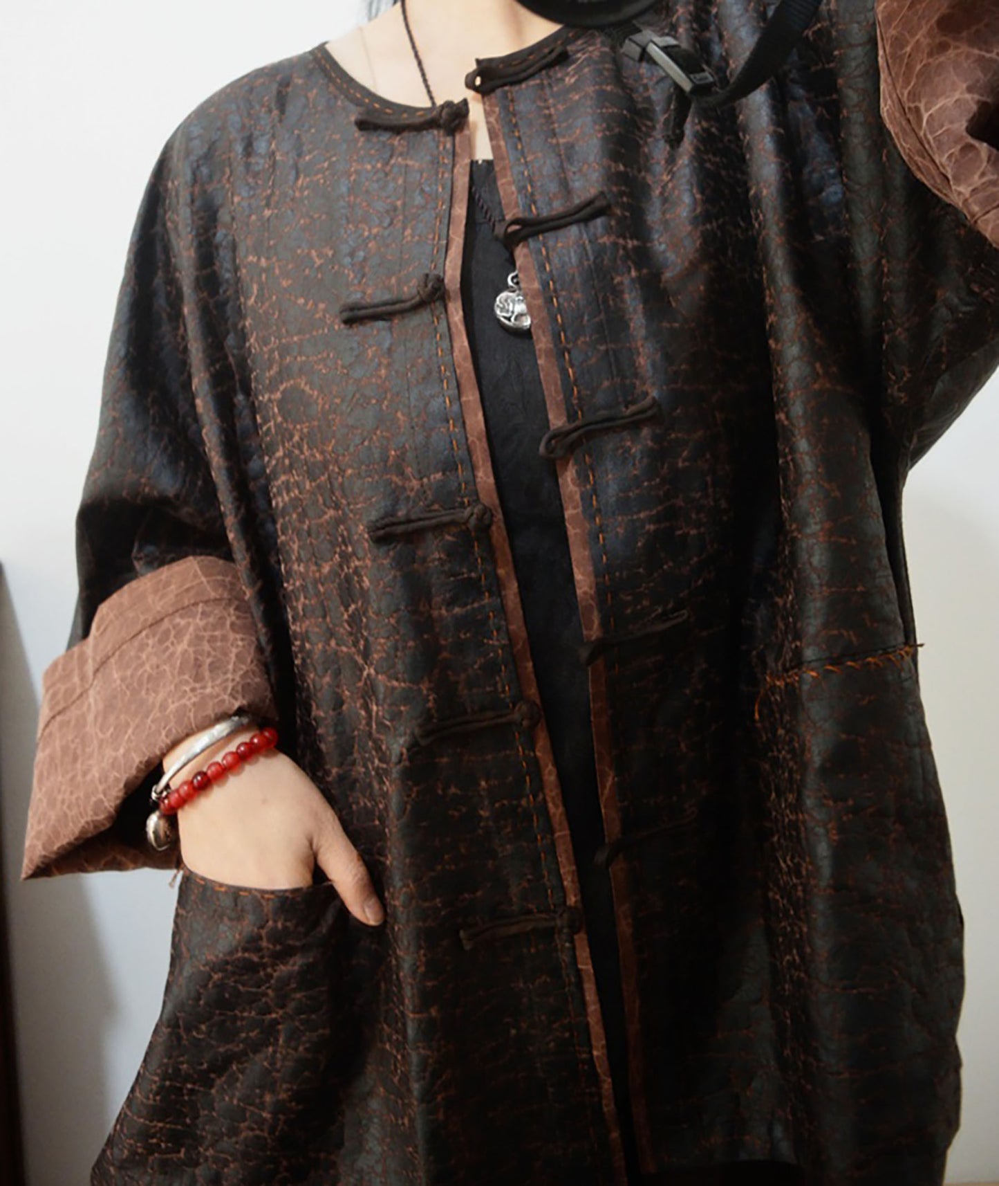Cracked Mud Silk Chinese Jacket ja0054 X105
