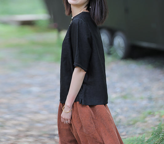 edoa Cracked Mud Silk Top