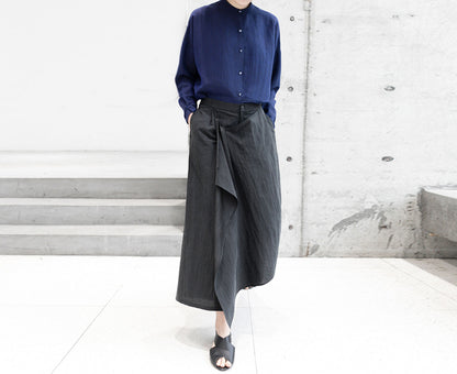 edoa Cracked Mud Silk Crop Apron Pants