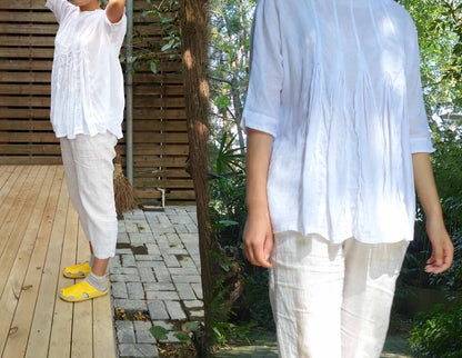 edoa Minimalist Linen Blouse