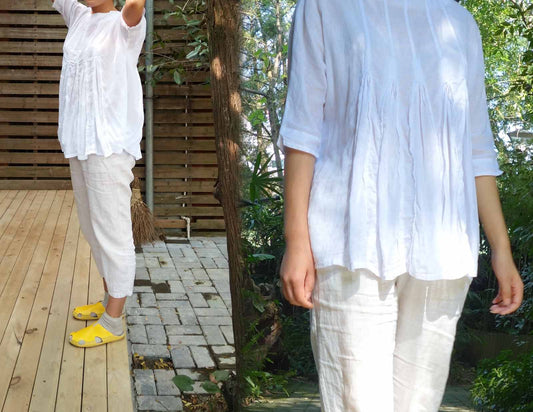 edoa Minimalist Linen Blouse