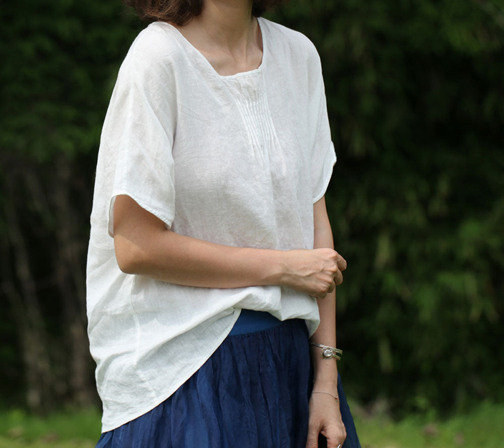 edoa High Counted French Linen Shirt