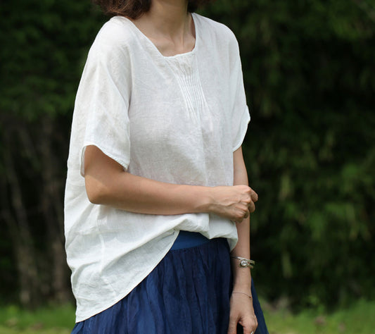 edoa High Counted French Linen Shirt